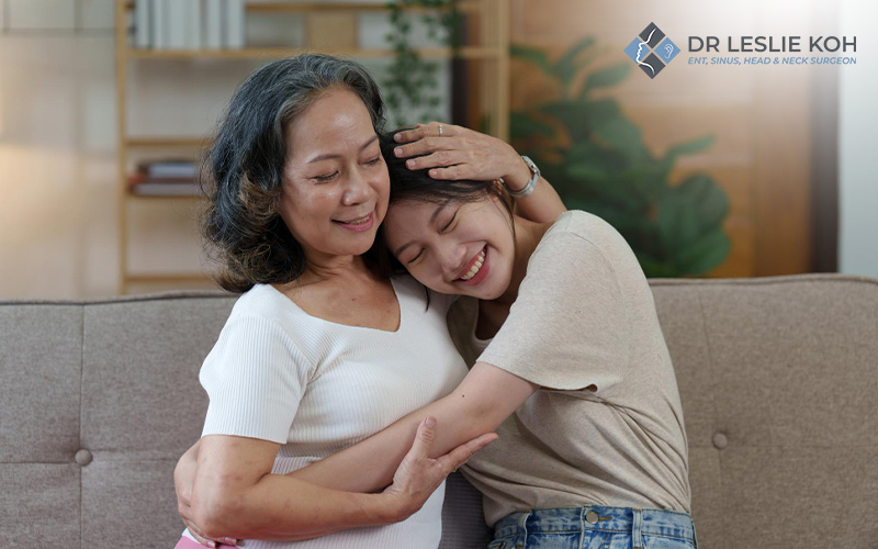 mother and daughter hugging