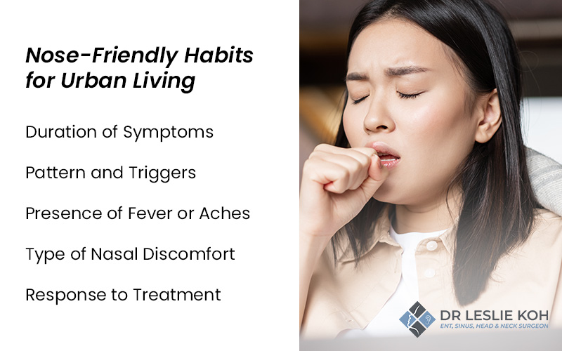 nose friendly habits for urban living symptoms graphics