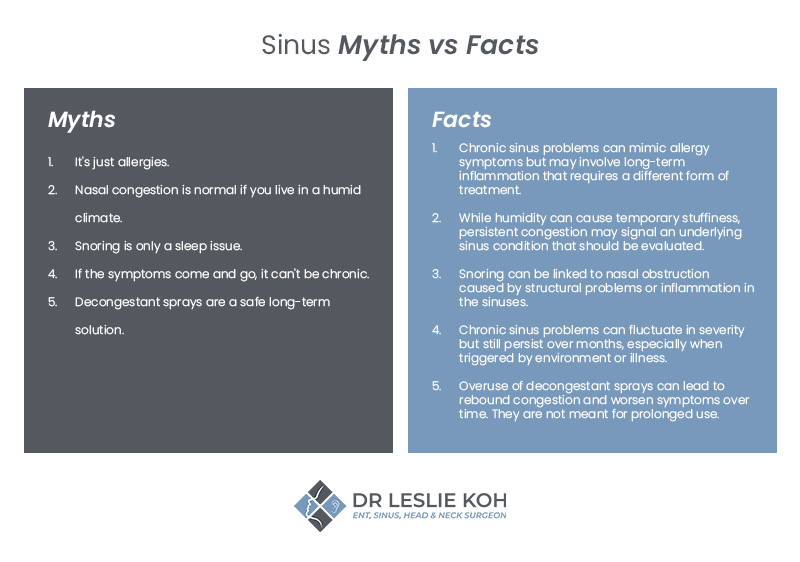sinus myths vs facts infographic