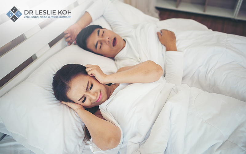 wife not being able to sleep because of the snoring husband
